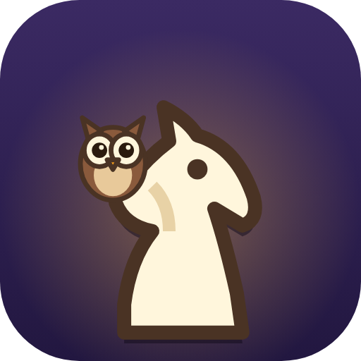 Chess Coach — a paper-cutout knight with an owl perched on top